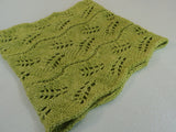 Handcrafted Knitted Cowl Wrap Apple Green Textured Lettuce Leaf 100% Merino Wool -- New No Tags