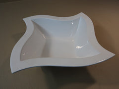 International Forum Bowl Abstract Shape 14in L x 14in W x 4in H White Modern -- Used