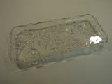 Designer Platter Tray 13 1/2in L x 6in W x 1 1/4in H Clear Roses Traditional -- Used