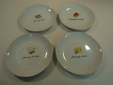 Designer Cheese Plates Set of 4 8in D x 1in H White Contemporary Ceramic -- Used
