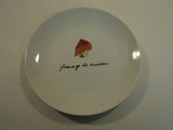 Designer Cheese Plates Set of 4 8in D x 1in H White Contemporary Ceramic -- Used