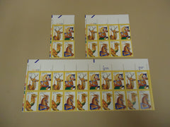 USPS Scott 2390-93 25c 1988 Carousel Animals Stamps Lot of 3 Plate Block 32 Stamps -- New