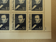 USPS Scott 2194 $1 1989 John Hopkins Full Sheet 20 Stamps Mint NH -- New