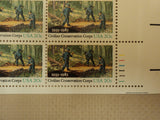 USPS Scott 2037 20c 1983 Civilian Conservation Corp Lot of 4 Mint NH Plate Block -- New