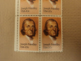 USPS Scott 2038 20c 1983 Joseph Priestley Lot of 4 Plate Block 27 Stamps Mint NH -- New