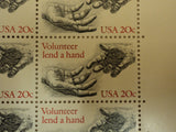 USPS Scott 2039 20c 1983 Volunteer lend a hand Lot of 4 Plate Block Mint NH -- New
