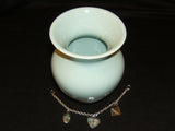 FTD Designer Vase Baby Boy Blue 6 1/4-in x 5-in Silver Charm Chain Ceramic -- New