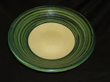 Pier 1 Bowl 14in x 14in x 4in Green/Cream Contemporary Earthenware -- Used