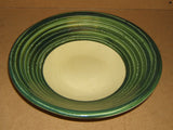 Pier 1 Bowl 14in x 14in x 4in Green/Cream Contemporary Earthenware -- Used