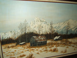 Original Vintage Painting Framed 36in x 24in Gronewald Landscape Oil on Canvas -- Used