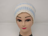 Handcrafted Beanie Knitted Hat 100% Merino Wool Female Adult Striped -- New No Tags