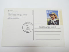 USPS Scott UX187 19c Wyatt Earp First Day of Issue Postal Card -- New