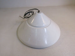 Professional Ceiling Hanging Fluorescent Light Fixture 15in x 8in White Metal -- Used