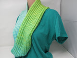 Handcrafted Knitted Cowl Shawl Wrap Teal/Green Merino Cashmere Female Adult -- New No Tags