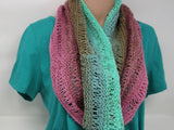 Handcrafted Knitted Cowl Wrap Shawl 100% Merino Wool Female Adult Multi-Color -- New No Tags
