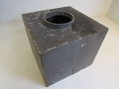 Professional Square 2 Piece Light Post Base 14.25in x 12.25in Brown Metal -- Used