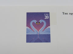 USPS Scott UX279 20c Love Swans Sheet of 4 Mint Never Hinged/MNH Postal Card -- New