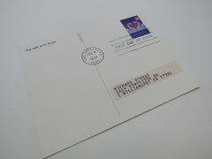 USPS Scott UX279 20c Love Swans First Day of Issue Postal Card -- New