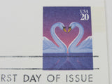 USPS Scott UX279 20c Love Swans First Day of Issue Postal Card -- New
