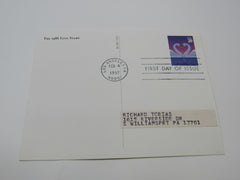 USPS Scott UX279 20c Love Swans First Day of Issue Postal Card -- New