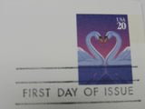 USPS Scott UX279 20c Love Swans First Day of Issue Postal Card -- New