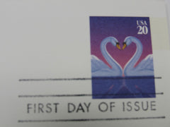USPS Scott UX279 20c Love Swans First Day of Issue Postal Card -- New