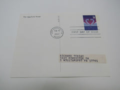 USPS Scott UX279 20c Love Swans First Day of Issue Postal Card -- New