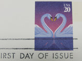 USPS Scott UX279 20c Love Swans First Day of Issue Postal Card -- New