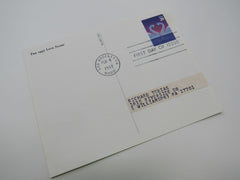 USPS Scott UX279 20c Love Swans First Day of Issue Postal Card -- New