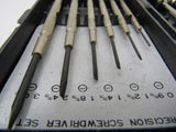 Synthesize 9 Piece Precision Screwdriver Set With Case Phillips Slotted Vintage -- Used