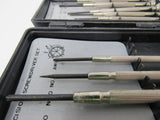 Synthesize 9 Piece Precision Screwdriver Set With Case Phillips Slotted Vintage -- Used