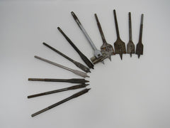 Professional Lot of 11 Spade Drill Bits 1-3/4-in to 3/8-in Vintage -- Used