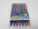 Pilot Frixion Ball Clicker Pens Fine 0.7-mm Gel Roller 7 Assorted Colors -- New