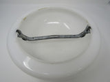 Designer 12-1/2-in Round Light Fixture Cover Shade White Vintage Glass -- Used