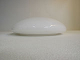 Designer Saucer Shaped Light Fixture Cover Shade 15-in White Vintage Glass -- Used