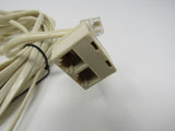 Standard Phone Cable 2 Port Splitter With Cable 25 ft RJ 11 -- Used