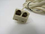 Standard Phone Cable 2 Port Splitter With Cable 25 ft RJ 11 -- Used