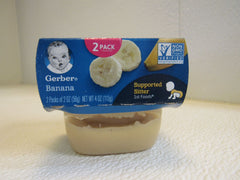 Gerber Baby Food Supported Sitter 1st Foods 8 - 2 Pack Containers Banana -- New