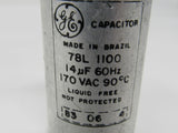 GE Capacitor 170 VAC Liquid Free 6in x 1.5in x 1.5in 78L 1100 -- Used