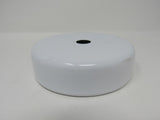 Commercial Light Fixture Canopy Cover 5-in Round Off White/Silver -- Used