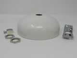 Commercial Light Fixture Canopy Cover 5-in Round Off White/Silver -- Used