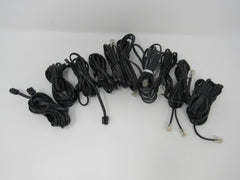 Standard Lot of 10 Phone Cords Cables RJ-11 Variety of Lengths -- Used