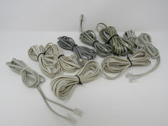 Standard Lot of 10 Phone Cords Cables RJ-11 Variety of Lengths -- Used
