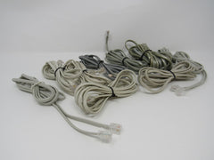 Standard Lot of 10 Phone Cords Cables RJ-11 Variety of Lengths -- Used