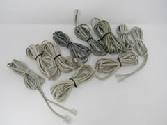 Standard Lot of 10 Phone Cords Cables RJ-11 Variety of Lengths -- Used