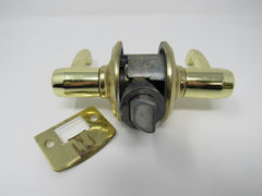 Standard Lever Handle Passage Door Knob Polished Brass -- Used