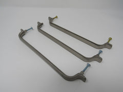Designer Cabinet Door Drawer Handles Pulls Lot of 3 Satin Nickel -- Used