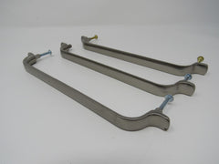 Designer Cabinet Door Drawer Handles Pulls Lot of 3 Satin Nickel -- Used