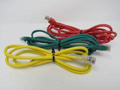 Standard Lot of 3 Ethernet Patch Cables RJ-45 Variety of Lengths Cat5e -- New
