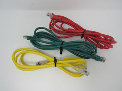Standard Lot of 3 Ethernet Patch Cables RJ-45 Variety of Lengths Cat5e -- New